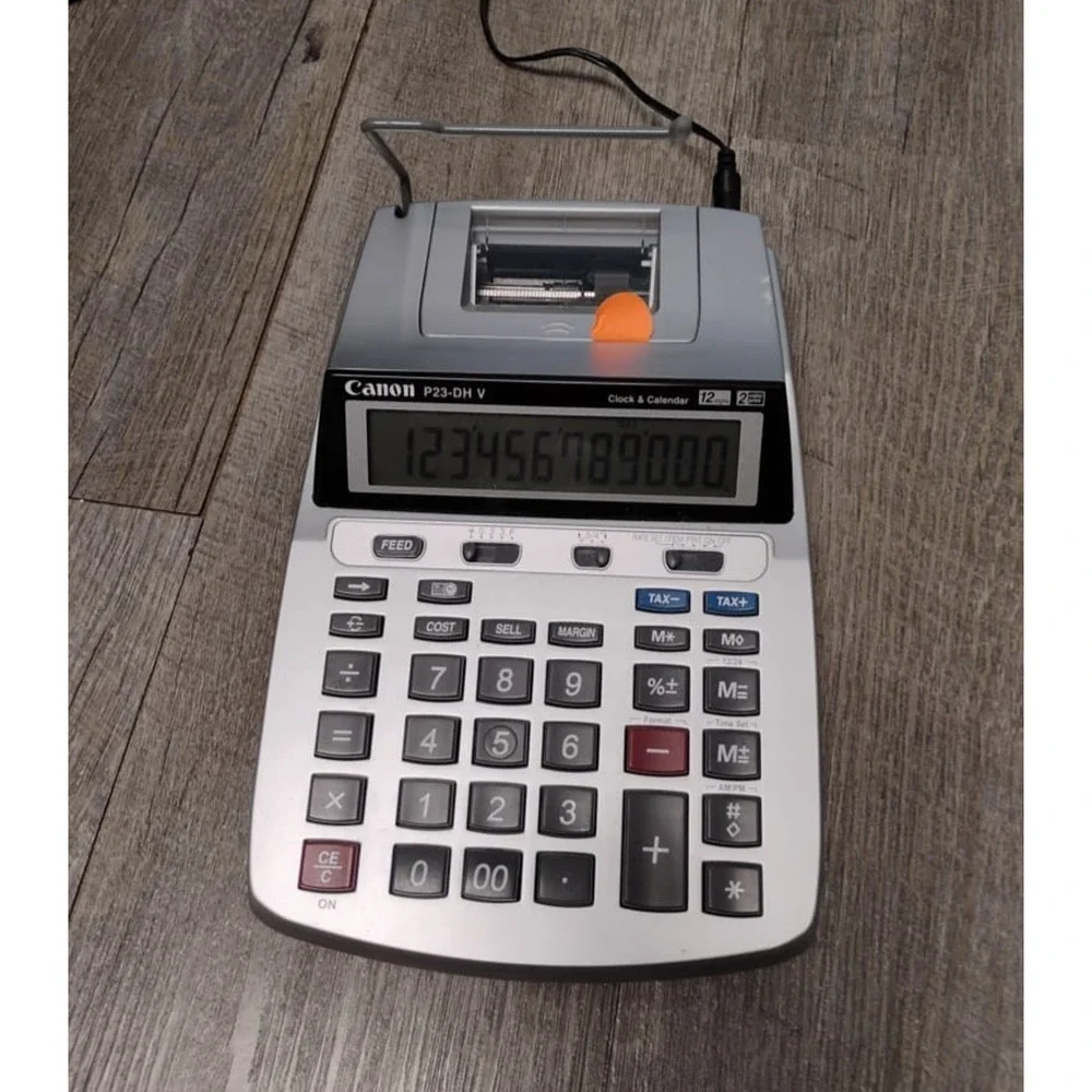 Canon P23-DH V Mini Desktop 2 Color Printing Calculator 12 Digits XL Display